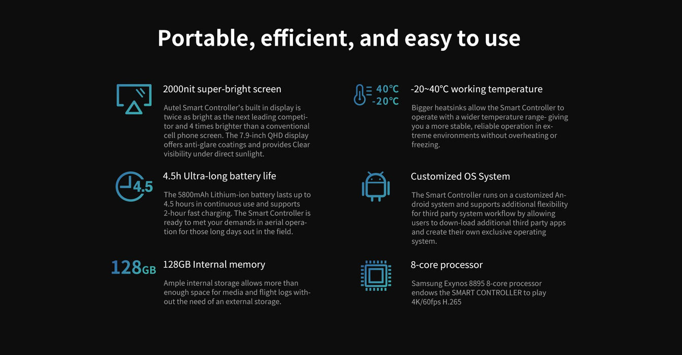 Autel Robotics Smart Controller, V3  - DOES NOT WORK WITH V1 OR V2 DRONE